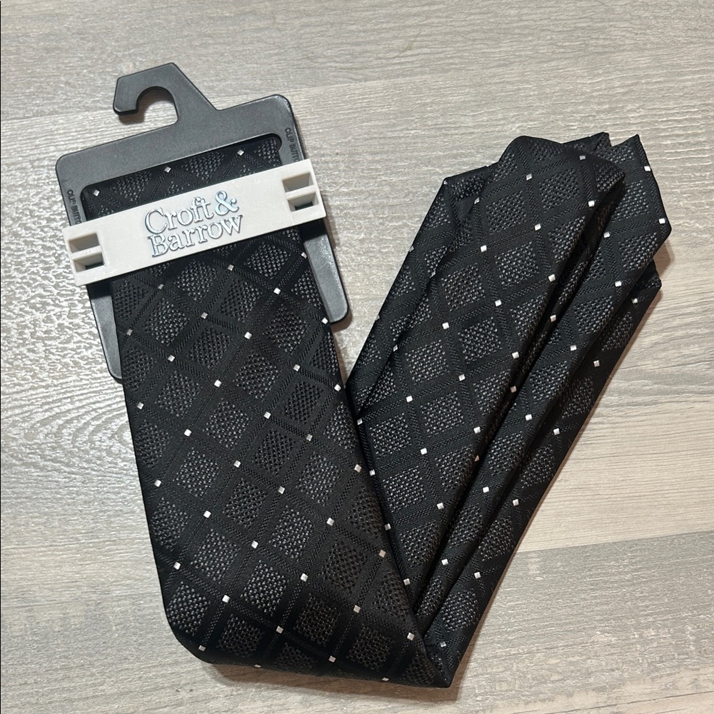 Croft & Barrow Black Men's Diamond Pattern Tie - NWT